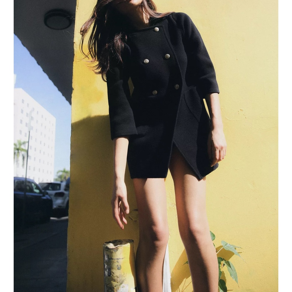 ZARA DOUBLE BREASTED KNIT COAT